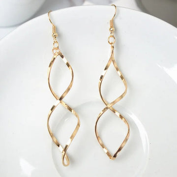 Spiral Wave Dangle Earrings MALAYEL