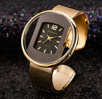 Elegant Gold Women’s Bracelet Watch – Luxury Steel Quartz Dress Watch MALAYEL