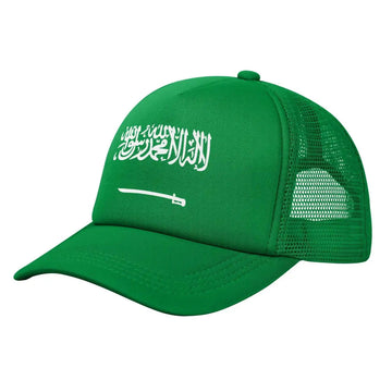Islam Saudi Arabia Symbol Mesh Trucker Cap – Vintage Sun Cap MALAYEL