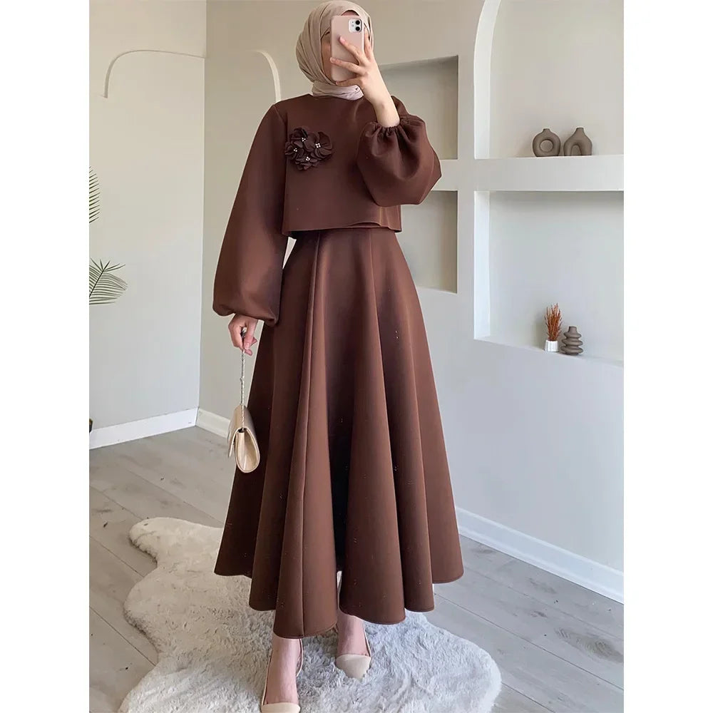 Abaya Muslim Women’s Traditional Dress – Long Sleeve, Open Stitch MALAYELshop_this_look_EcLGgQ