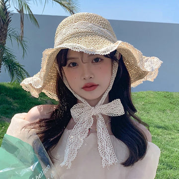 Wide Brim Straw Sun Hat for Women MALAYEL