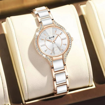 Women’s Luxury Retro Diamond-Infused Waterproof Steel Watch MALAYEL