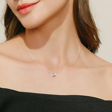 Luxury Transparent Choker with Crystal Pendant MALAYEL