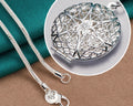 Sterling Silver Photo Frame Chain Necklace  Charm Jewelry MALAYEL