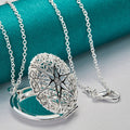 Sterling Silver Photo Frame Chain Necklace  Charm Jewelry MALAYEL