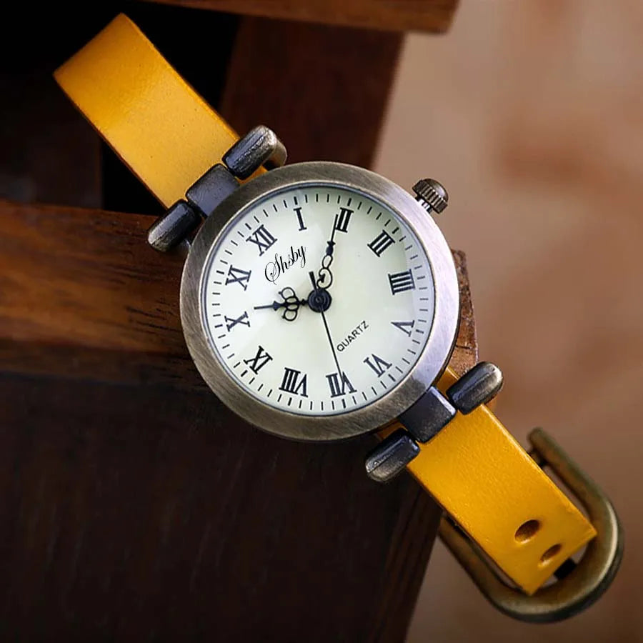 SHSBY Women’s Vintage Leather Dress Watch MALAYEL