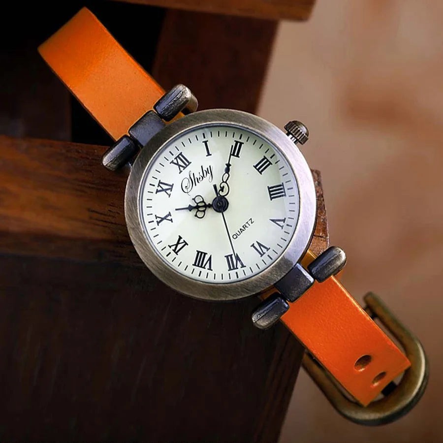 SHSBY Women’s Vintage Leather Dress Watch MALAYEL