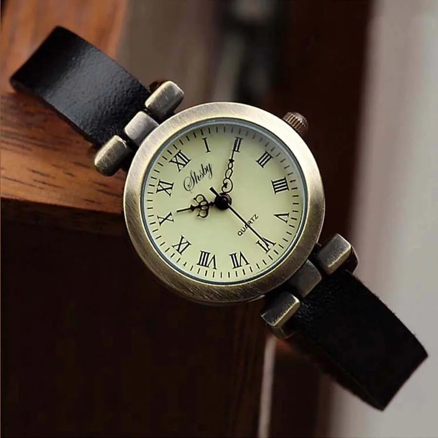 SHSBY Women’s Vintage Leather Dress Watch MALAYEL