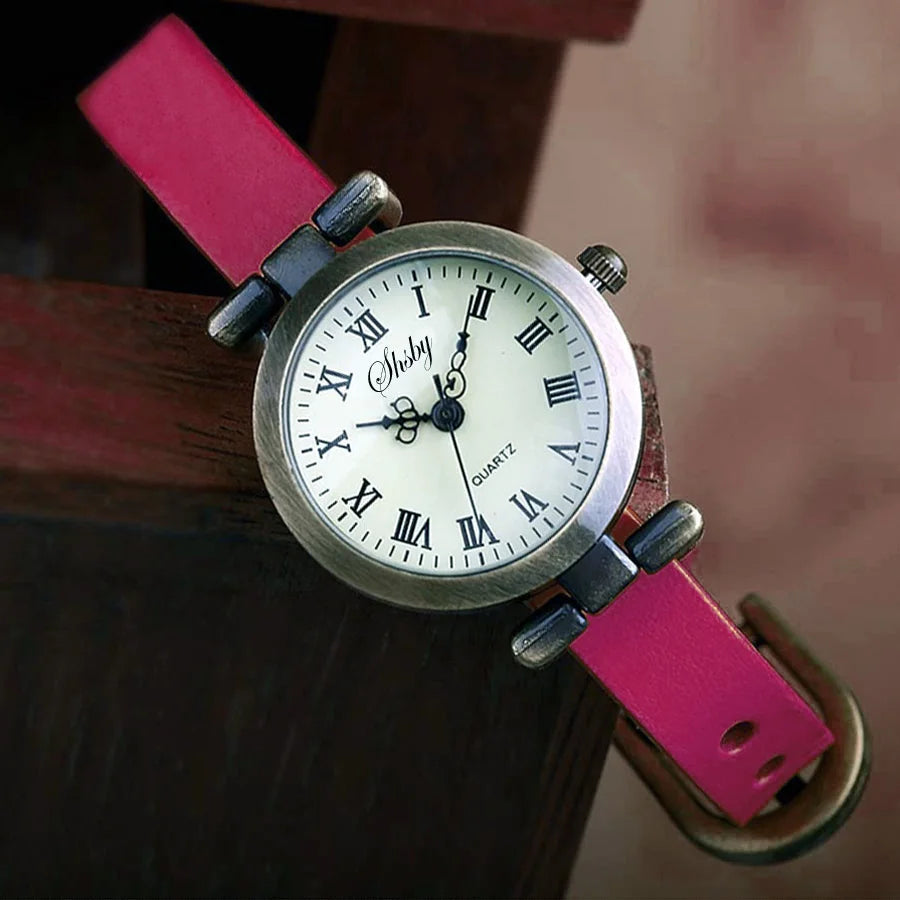 SHSBY Women’s Vintage Leather Dress Watch MALAYEL