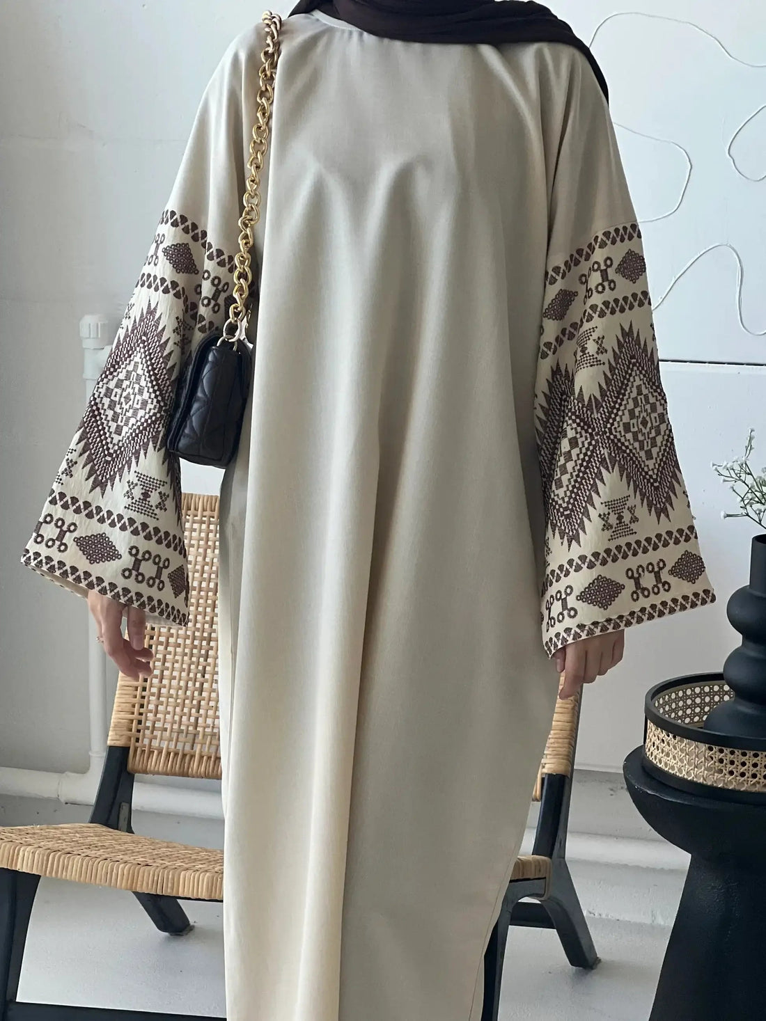 Luxury Embroidery Cuff Abaya for Women - Dubai, Turkish, African, Islamic Styles MALAYEL