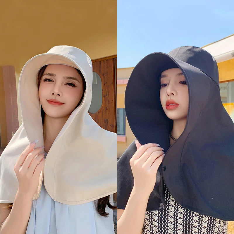 Women’s Full Face Sun Protection Hat – Outdoor Summer Sunshade & Neck Cover MALAYEL
