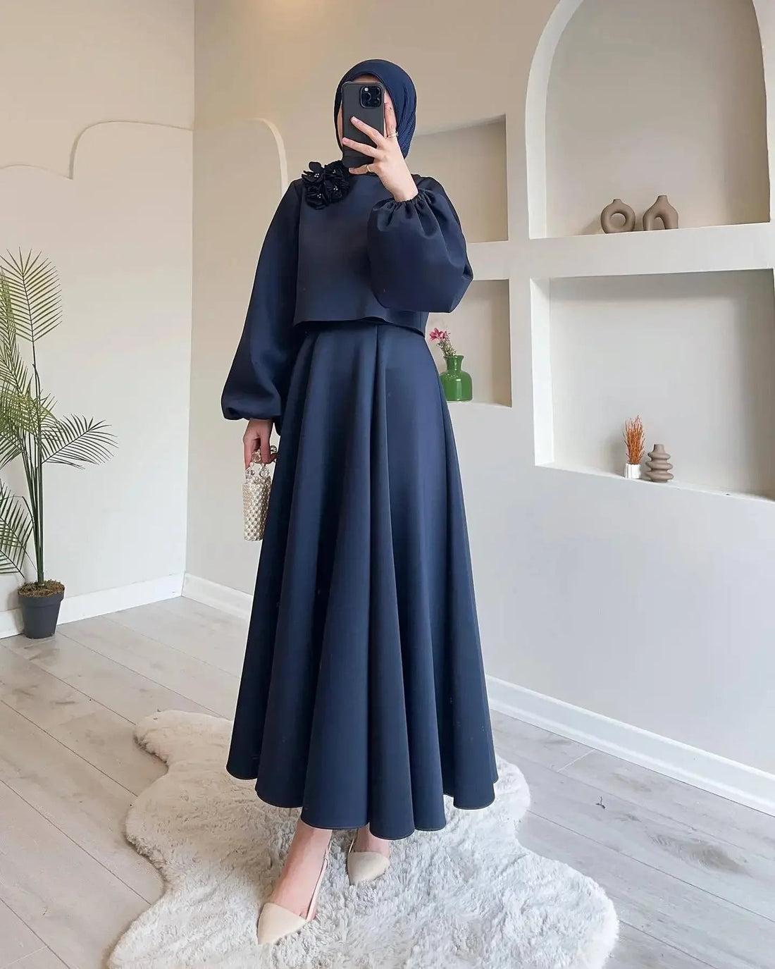 Abaya Muslim Women’s Traditional Dress – Long Sleeve, Open Stitch MALAYEL