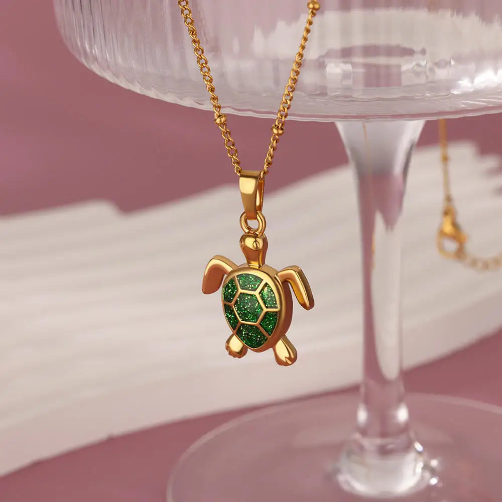 Cute Turtle Pendant Necklace for Women MALAYEL