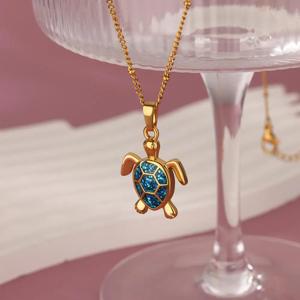 Cute Turtle Pendant Necklace for Women MALAYEL
