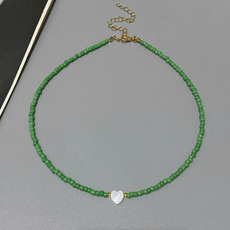 Colorful Shell Heart Choker Necklace MALAYEL