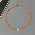 Colorful Shell Heart Choker Necklace MALAYEL