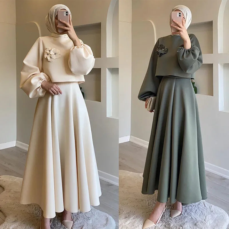 Abaya Muslim Women’s Traditional Dress – Long Sleeve, Open Stitch MALAYEL