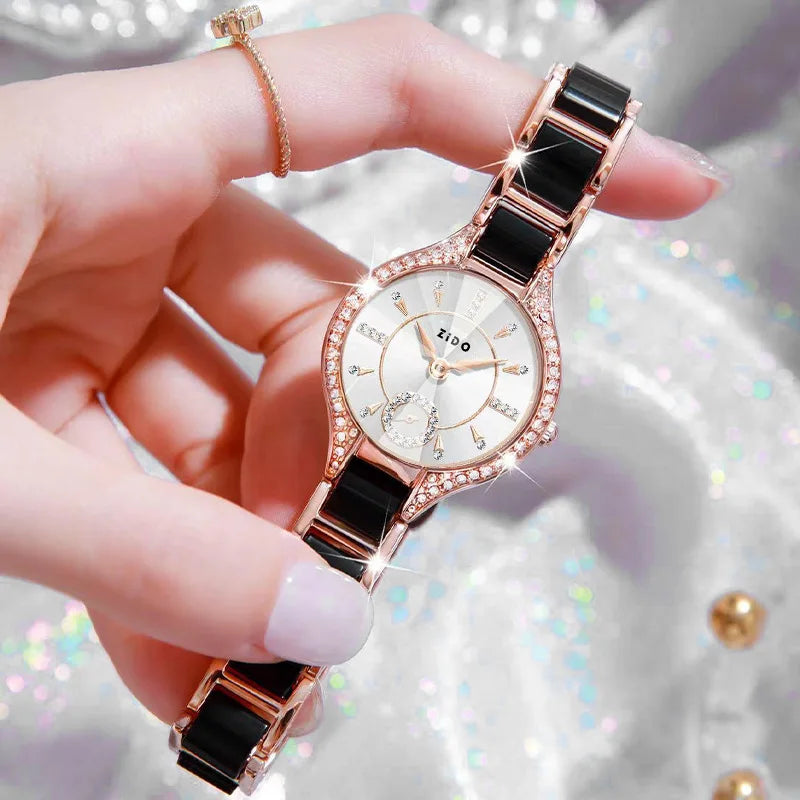 Women’s Luxury Retro Diamond-Infused Waterproof Steel Watch MALAYEL