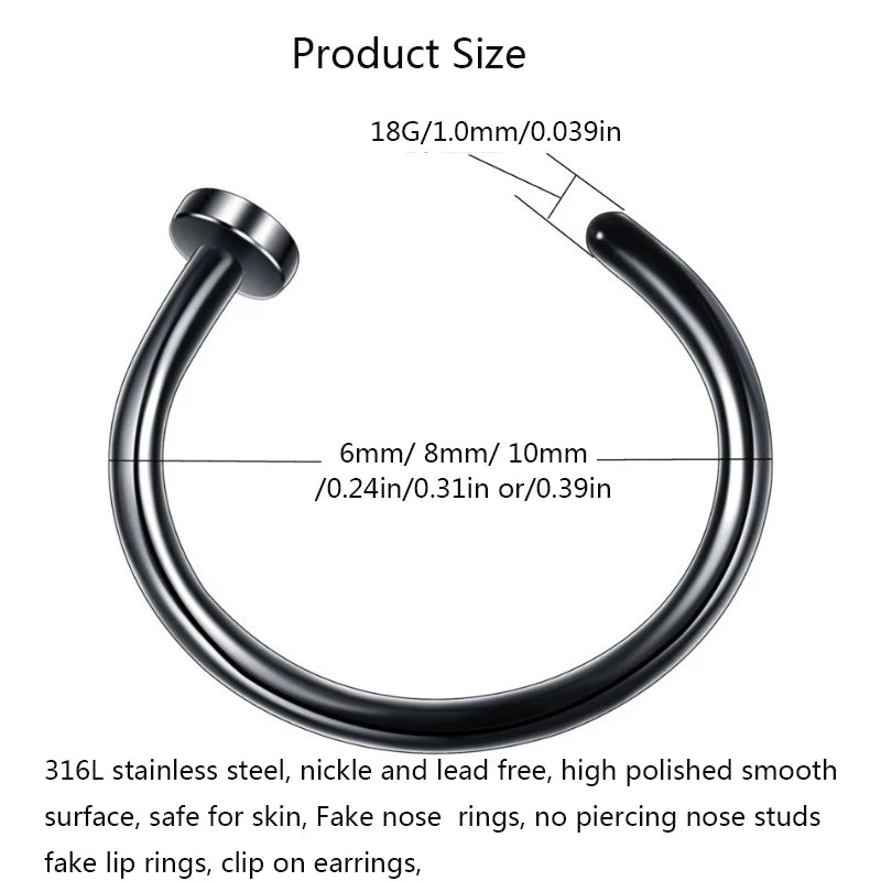 Stainless Steel Fake Nose Rings MALAYEL