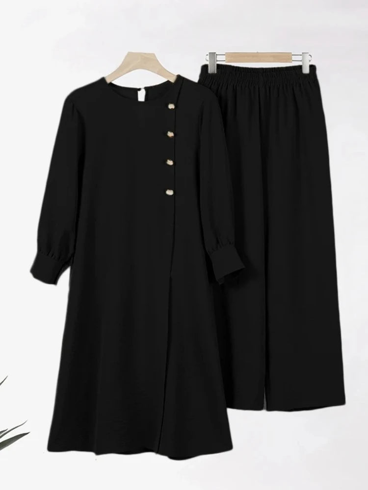 Women’s Two-Piece Set – Blouse & Pants Abaya MALAYEL