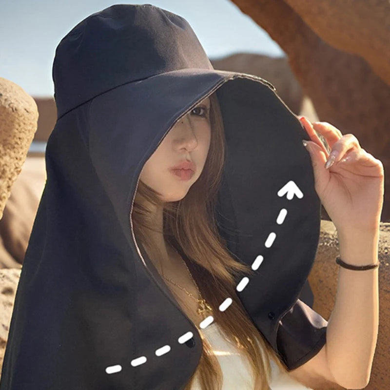 Women’s Full Face Sun Protection Hat – Outdoor Summer Sunshade & Neck Cover MALAYEL