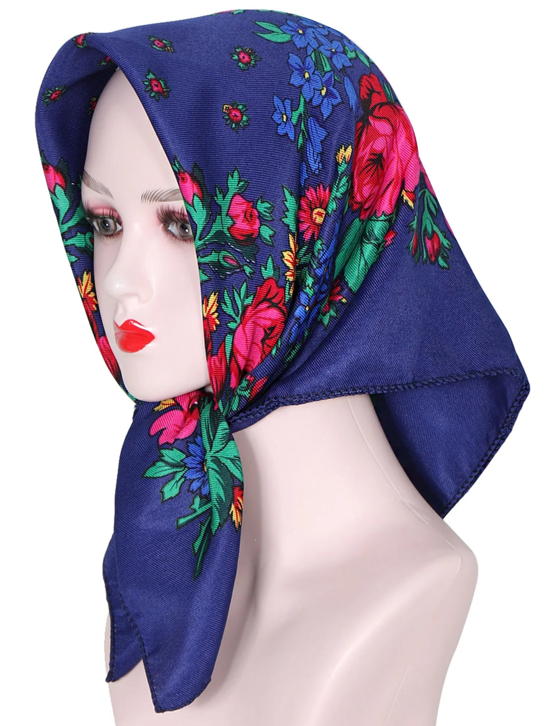 Luxury Floral Print Square Hijab & Head MALAYEL