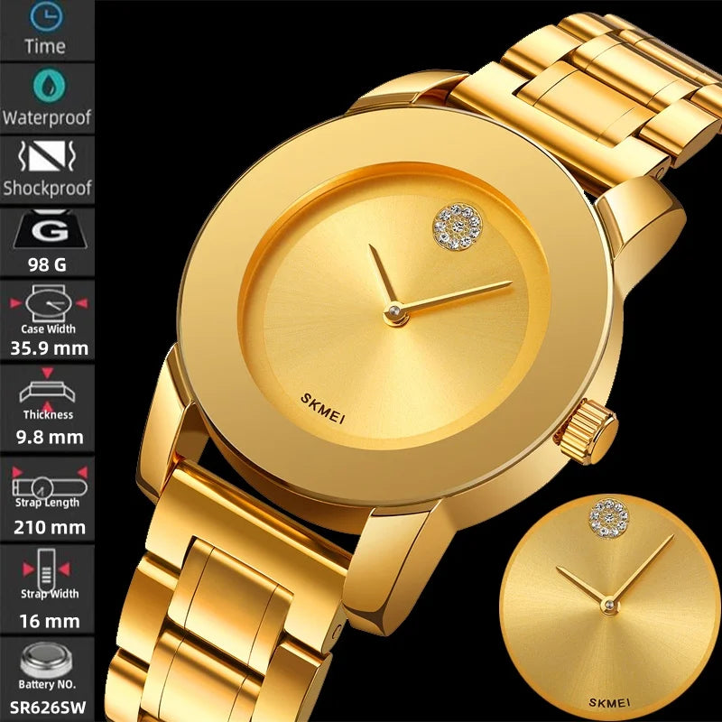 Skmei Women’s Waterproof Quartz Steel Bracelet Watch MALAYEL