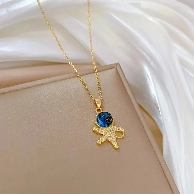 Gold Titanium Steel Star Series Necklace for Women MALAYEL