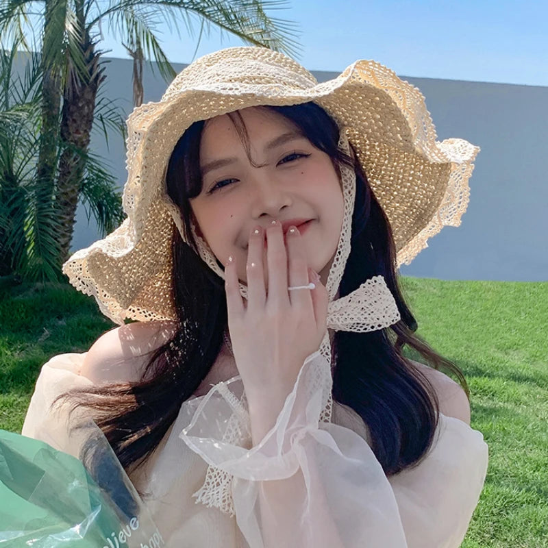 Wide Brim Straw Sun Hat for Women MALAYEL