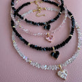 Vintage Zircon Heart Pendant Necklace MALAYEL