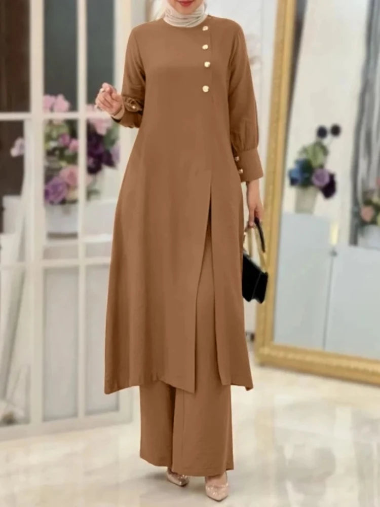 Women’s Two-Piece Set – Blouse & Pants Abaya MALAYEL