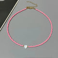 Colorful Shell Heart Choker Necklace MALAYEL
