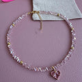 Vintage Zircon Heart Pendant Necklace MALAYEL