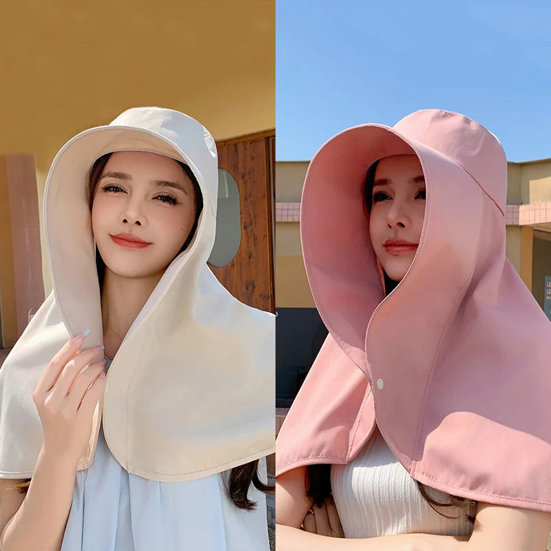 Women’s Full Face Sun Protection Hat – Outdoor Summer Sunshade & Neck Cover MALAYEL