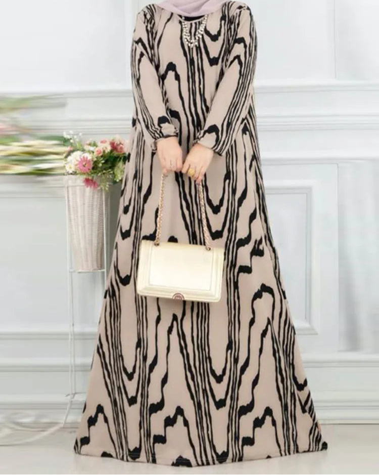 Vintage Bohemian Muslim Abaya & Kaftan Dress MALAYEL