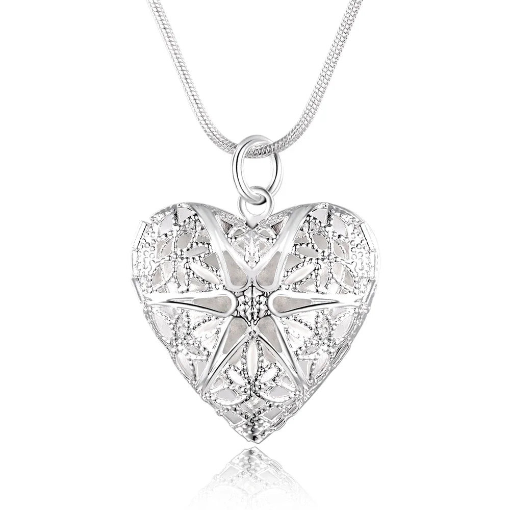 Sterling Silver Photo Frame Pendant Necklace , Women’s Fashion Jewelry MALAYEL