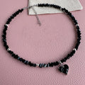 Vintage Zircon Heart Pendant Necklace MALAYEL