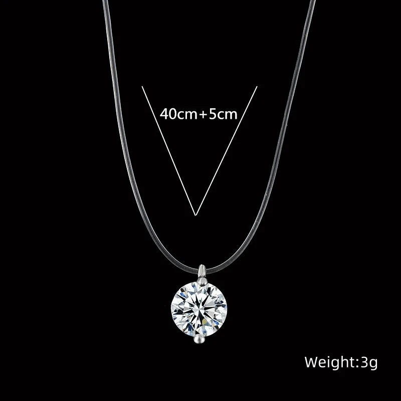 Luxury Transparent Choker with Crystal Pendant MALAYEL