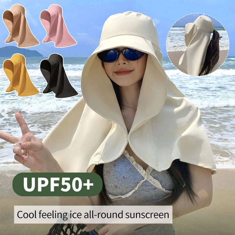 Women’s Full Face Sun Protection Hat – Outdoor Summer Sunshade & Neck Cover MALAYEL