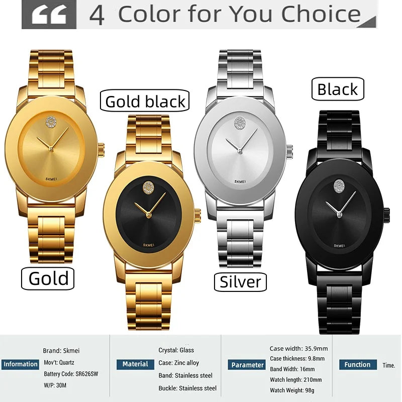 Skmei Women’s Waterproof Quartz Steel Bracelet Watch MALAYEL